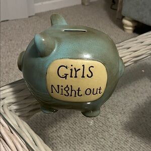 Girls Night Out Piggy Bank - Green and Cream
